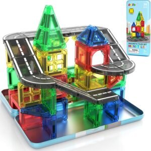 ORZBB Mini Magnetic Tiles Road with Case 36pcs